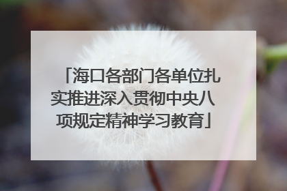 海口各部门各单位扎实推进深入贯彻中央八项规定精神学习教育