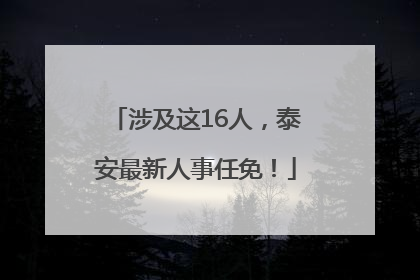 涉及这16人，泰安最新人事任免！