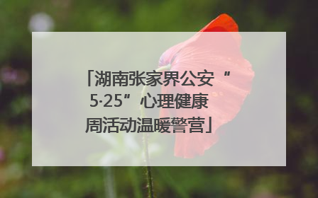 湖南张家界公安“5·25”心理健康周活动温暖警营