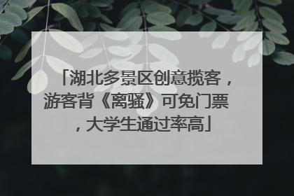 湖北多景区创意揽客，游客背《离骚》可免门票，大学生通过率高