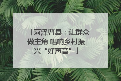 菏泽曹县：让群众做主角 唱响乡村振兴“好声音”