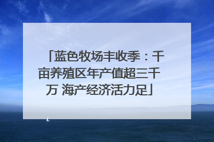 蓝色牧场丰收季：千亩养殖区年产值超三千万 海产经济活力足