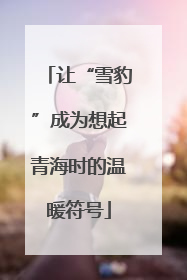 让“雪豹”成为想起青海时的温暖符号