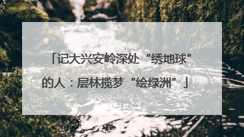 记大兴安岭深处“绣地球”的人：层林揽梦“绘绿洲”