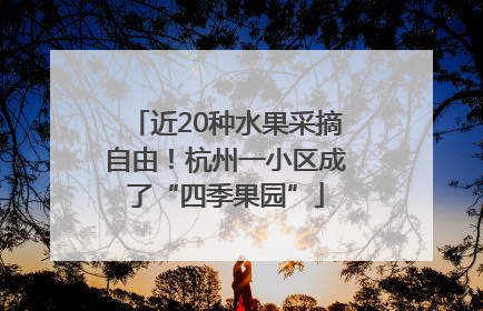 近20种水果采摘自由！杭州一小区成了“四季果园”