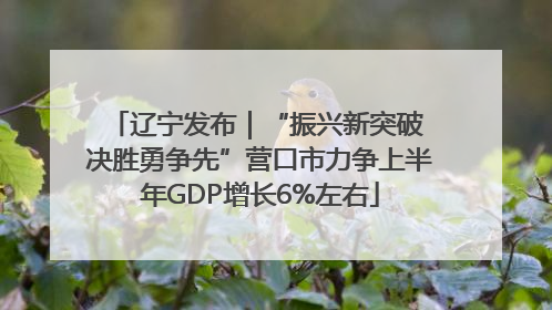 辽宁发布｜“振兴新突破 决胜勇争先”营口市力争上半年GDP增长6%左右