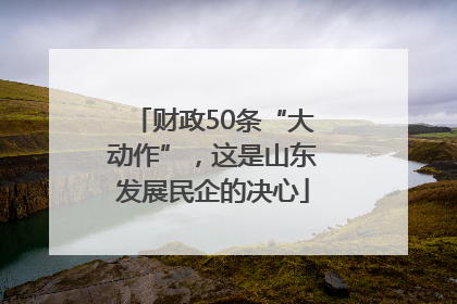 财政50条“大动作”，这是山东发展民企的决心