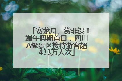 赛龙舟、赏非遗！端午假期首日，四川A级景区接待游客超433万人次