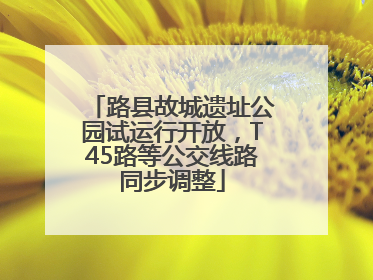 路县故城遗址公园试运行开放，T45路等公交线路同步调整