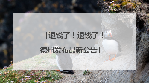 退钱了！退钱了！德州发布最新公告