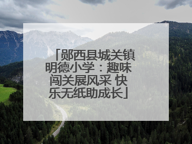 郧西县城关镇明德小学：趣味闯关展风采 快乐无纸助成长