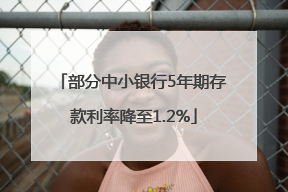 部分中小银行5年期存款利率降至1.2%