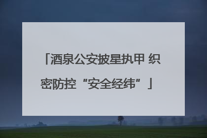 酒泉公安披星执甲 织密防控“安全经纬”