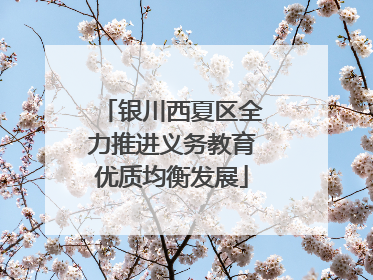 银川西夏区全力推进义务教育优质均衡发展