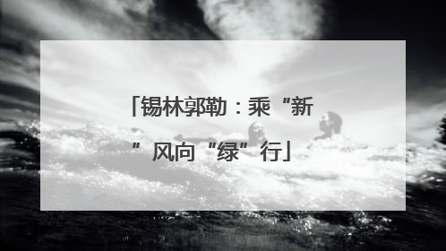 锡林郭勒：乘“新”风向“绿”行