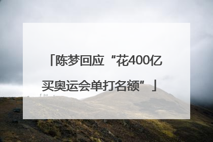 陈梦回应“花400亿买奥运会单打名额”