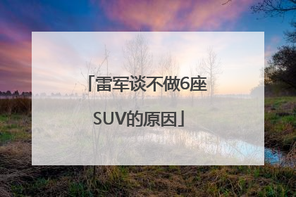 雷军谈不做6座SUV的原因