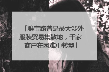 雅宝路曾是最大涉外服装贸易集散地，千家商户在困难中转型