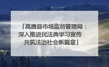 高唐县市场监督管理局：深入推进民法典学习宣传 共筑法治社会新篇章