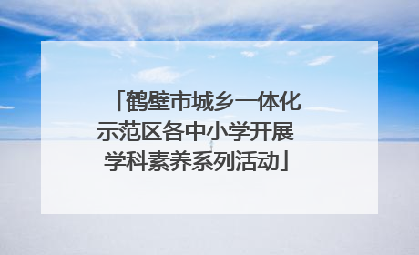 鹤壁市城乡一体化示范区各中小学开展学科素养系列活动