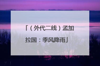 （外代二线）孟加拉国：季风降雨