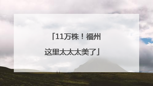 11万株！福州这里太太太美了