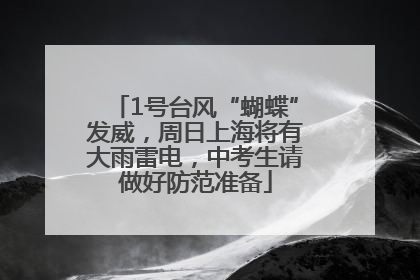 1号台风“蝴蝶”发威，周日上海将有大雨雷电，中考生请做好防范准备