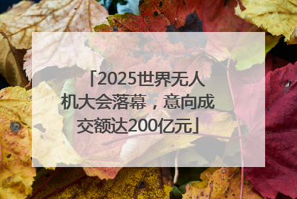 2025世界无人机大会落幕，意向成交额达200亿元