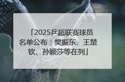 2025乒超联赛球员名单公布：樊振东、王楚钦、孙颖莎等在列