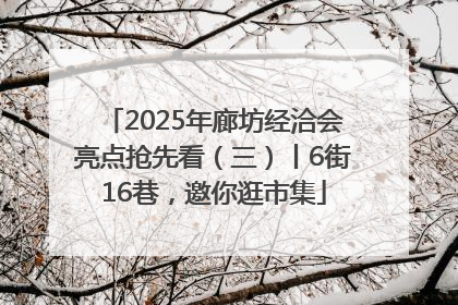 2025年廊坊经洽会亮点抢先看（三）丨6街16巷，邀你逛市集