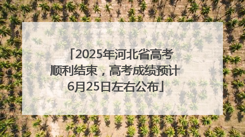 2025年河北省高考顺利结束，高考成绩预计6月25日左右公布