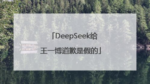 DeepSeek给王一博道歉是假的