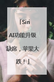 Siri AI功能升级缺席，苹果大跌！